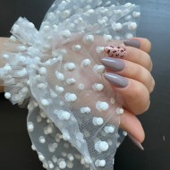 MANSETA DECOR POZE ALBA FULGI DE NEA CU SCLIPICI