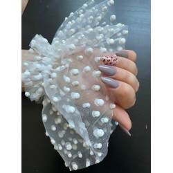 MANSETA DECOR POZE ALBA FULGI DE NEA CU SCLIPICI