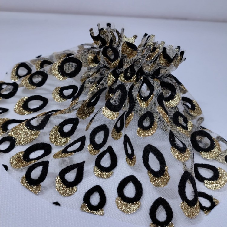 MANSETA DECOR POZE NEGRU SI SCLIPICI AURIU