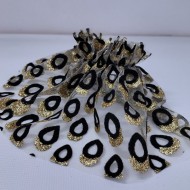 MANSETA DECOR POZE NEGRU SI SCLIPICI AURIU