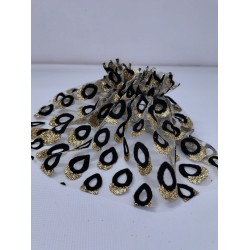 MANSETA DECOR POZE NEGRU SI SCLIPICI AURIU