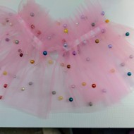 MANSETA DECOR POZE TIUL ROZ PERLE COLORATE