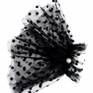 MANSETA DECOR POZE TIUL NEGRU CU BULINE  MICI