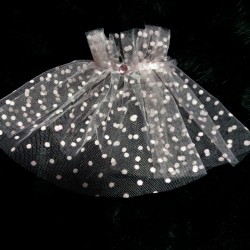 MANSETA DECOR POZE TIUL ROZ CU BULINE MICI