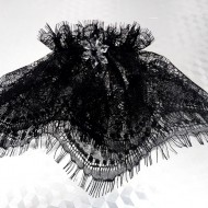 MANSETA DECOR POZE DANTELA  CHANTIL NEGRU