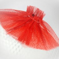 MANSETA DECOR POZE TIUL ROSU CU SCLIPICI