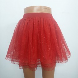 TUTU ROSU SCLIPICI SI DANTELA