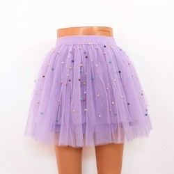 TUTU FASII TIUL LILA PERLE COLORATE