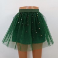 TUTU FASII TIUL VERDE PERLE COLORATE