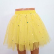 TUTU GALBEN TIUL  FASII PERLE COLORATE