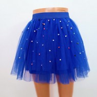 TUTU ALBASTRU FASII PERLE COLORATE