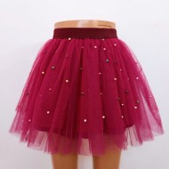 TUTU FASII TIUL MAGENTA PERLE COLORATE