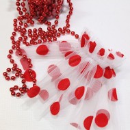 MANSETA DECOR POZE ALB BULINE MARI ROSII