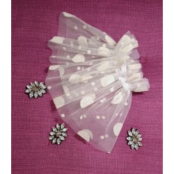 MANSETA DECOR POZE ALBA CU BULINE MARI SI MICI IVORY