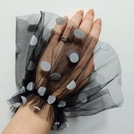 MANSETA DECOR POZE NEGRU CU BULINE MARI ALBE