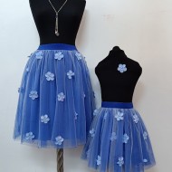 SET FUSTE TIUL MAMA / FIICA CU FLORI 3D