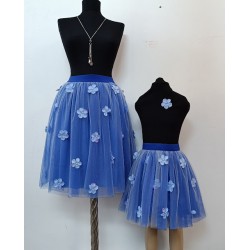 SET FUSTE TIUL MAMA / FIICA CU FLORI 3D
