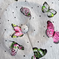 BASCUTA GRI DESCHIS CU FLUTURI COLORATI