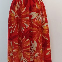 FUSTA DAMA TIUL  ROSU CU FLORI MARI