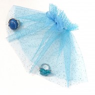MANSETA DECOR POZE TIUL BLEU CU SCLIPICI