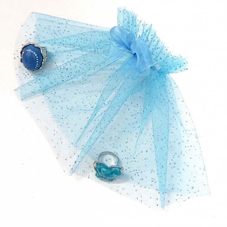 MANSETA DECOR POZE TIUL BLEU CU SCLIPICI