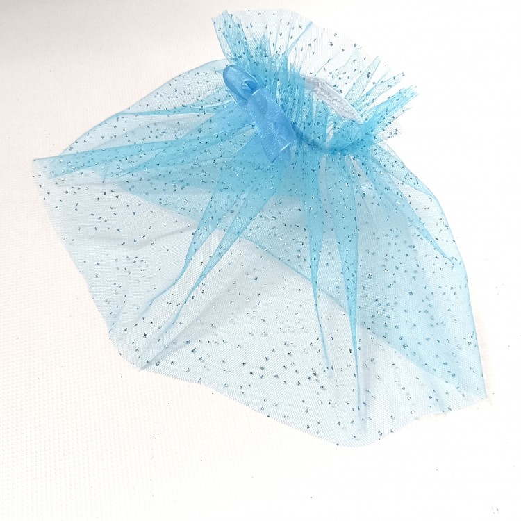 MANSETA DECOR POZE TIUL BLEU CU SCLIPICI