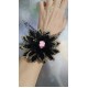 BRATARA NUNTA FLOARE NEAGRA DANTELA, TIUL SI TRANDAFIR ROZ BRATARA NUNTA FLOARE NEAGRA DANTELA, TIUL SI TRANDAFIR ROZ