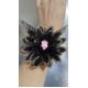 BRATARA NUNTA FLOARE NEAGRA DANTELA, TIUL SI TRANDAFIR ROZ BRATARA NUNTA FLOARE NEAGRA DANTELA, TIUL SI TRANDAFIR ROZ