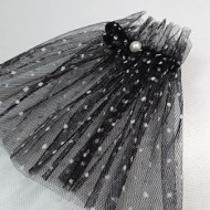 MANSETA DECOR POZE NEAGRA CU BULINE MICI ALBE