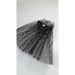 MANSETA DECOR POZE NEAGRA CU BULINE MICI ALBE