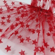 MANSETA DECOR POZE  TIUL ROSU CU STELE