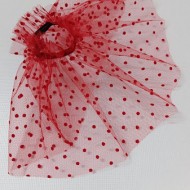 MANSETA DECOR POZE ROSU CU BULINE MICI