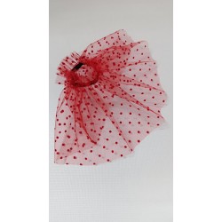 MANSETA DECOR POZE ROSU CU BULINE MICI