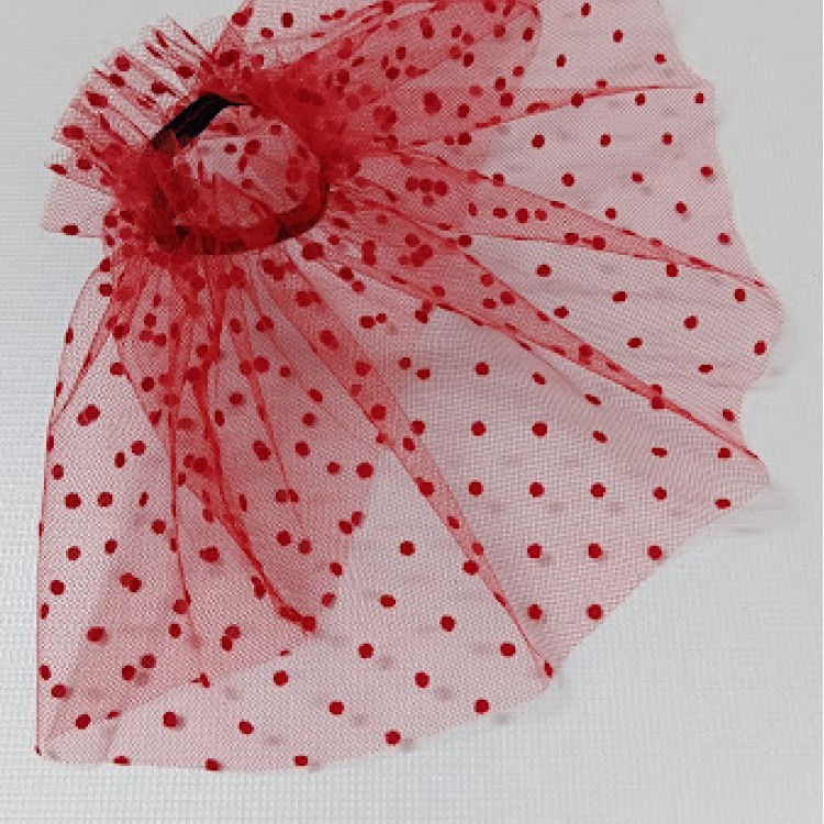 MANSETA DECOR POZE ROSU CU BULINE MICI