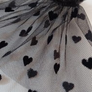 MANSETA  DECOR POZE NEAGRA CU INIMI