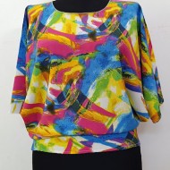 BLUZA  FLUTURE MULTICOLOR CU CERCEI CADOU